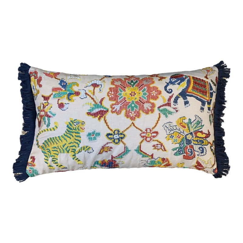 Animal Tapestry 60x35cm Fringed Cushion