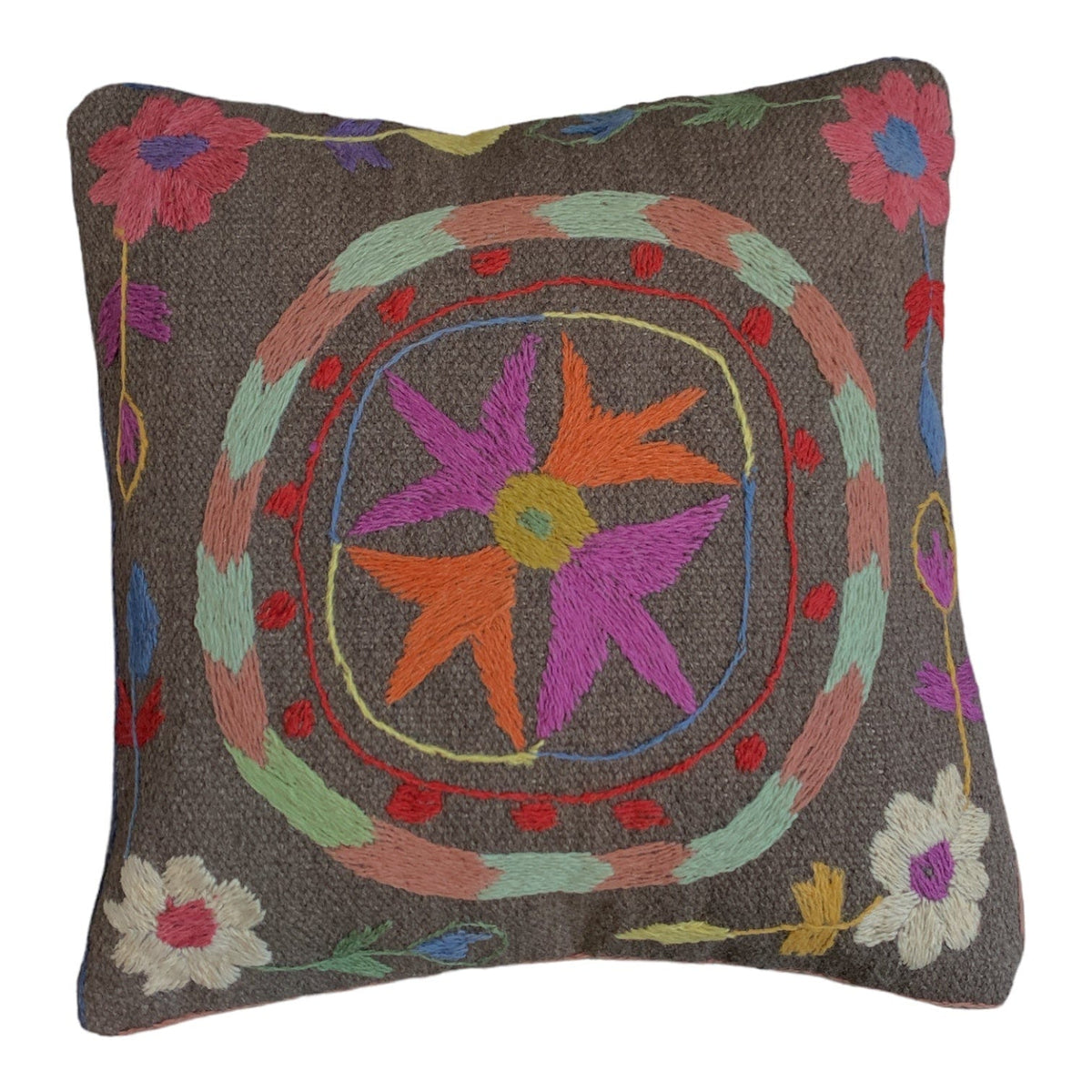 Dahlia Embroidered 45x45cm Cushion