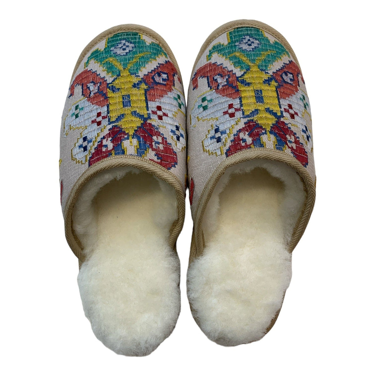 Geo Embroidered Large White Slippers little and fox.jpg