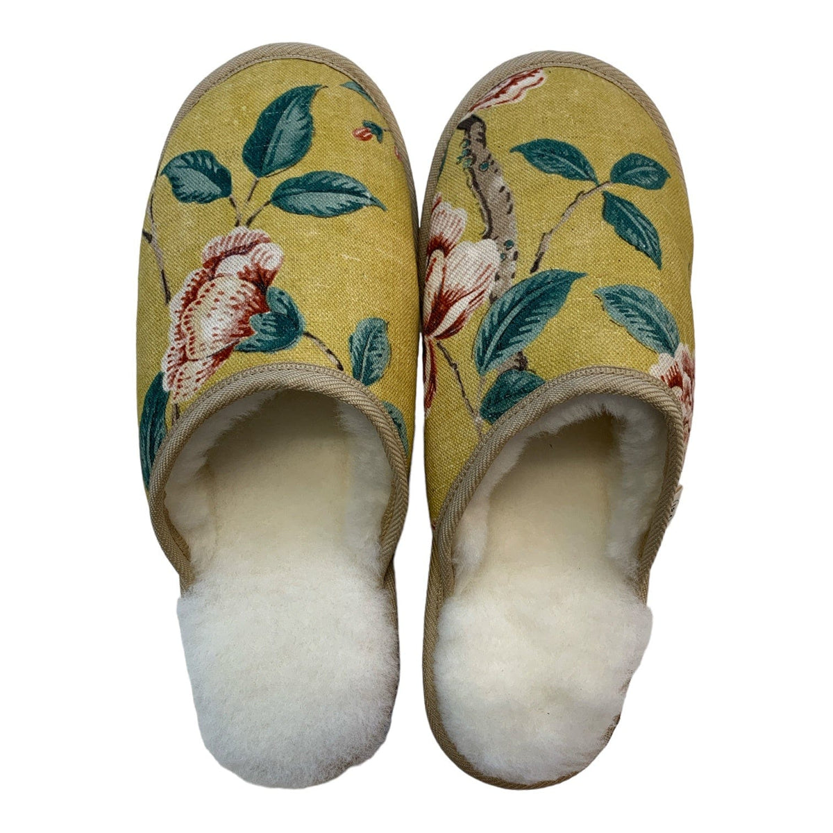 Mustard Florals Large White Slippers.jpg