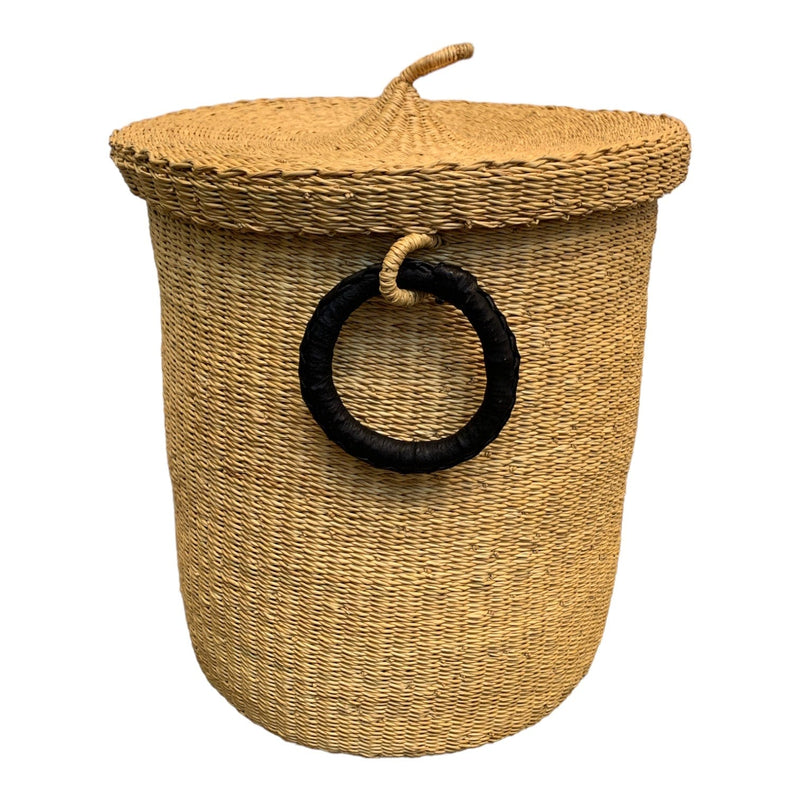 Woven Natural Large Basket with Lid