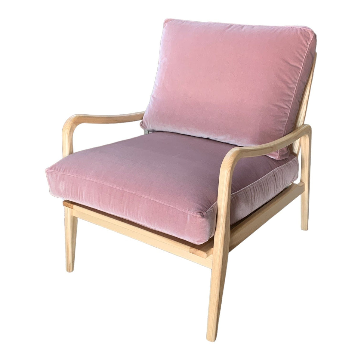 Lucca Vintage Pink Cotton Velvet Chair