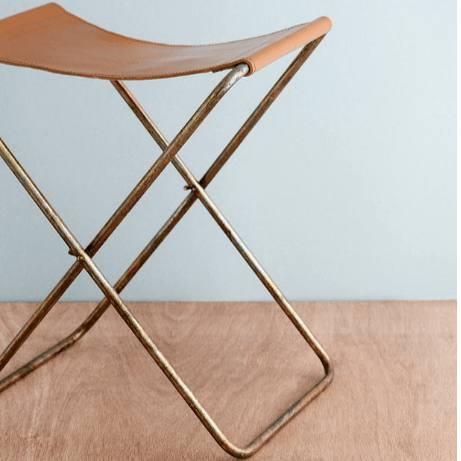 Antique Copper Leather Stool