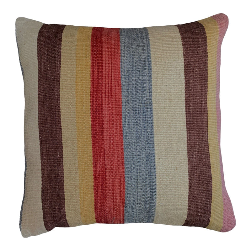 Autumn Stripe Embroidered 45x45cm Cushion