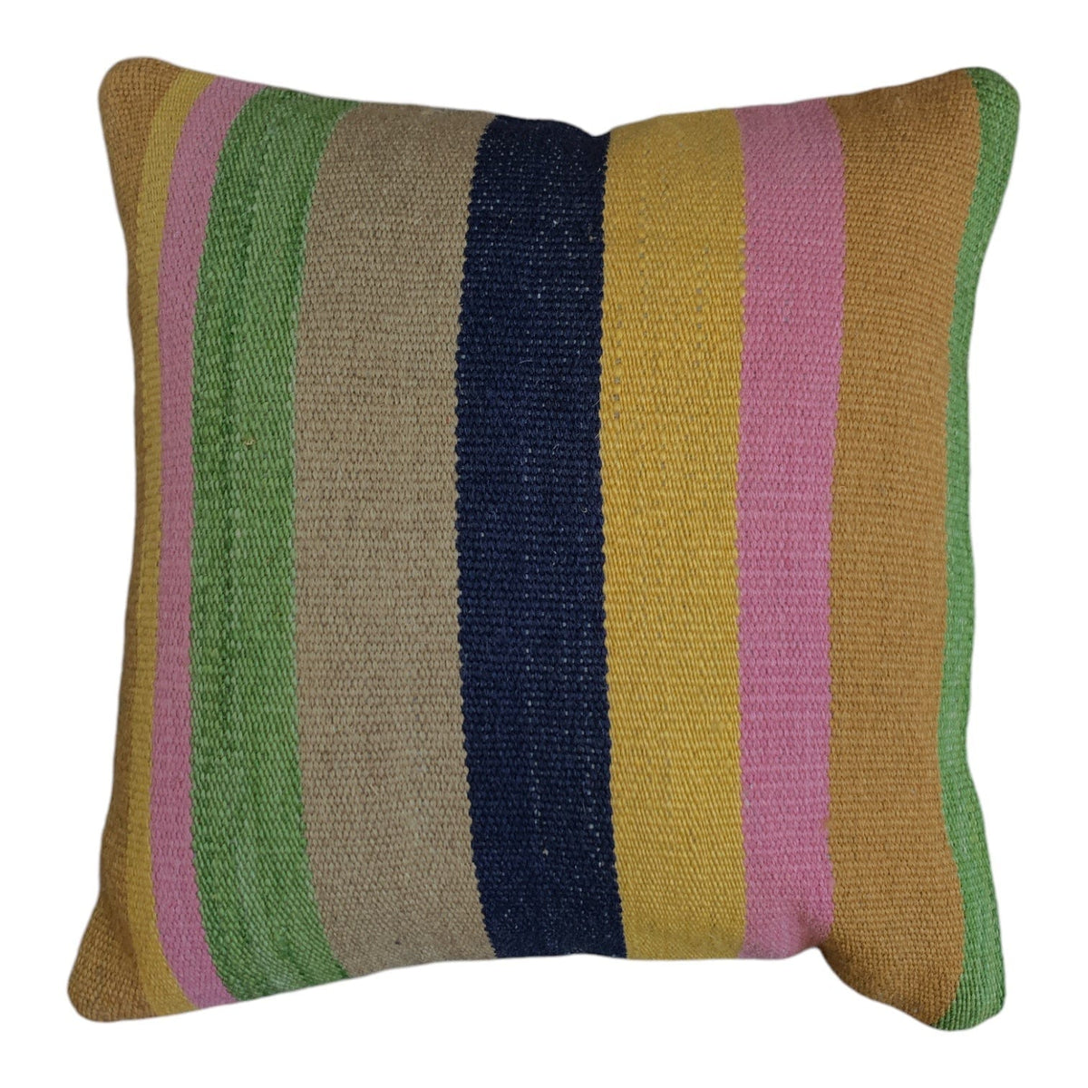 Spring Stripe Embroidered 45x45cm Cushion