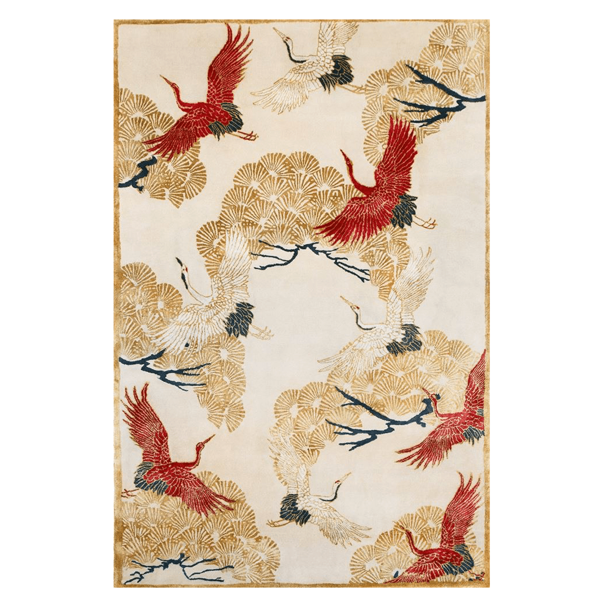 Cranes in Trees 274x183cm Hand Tufted Rug
