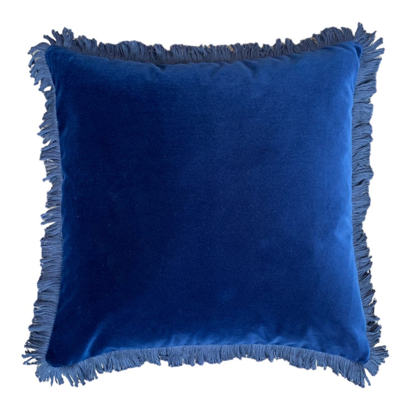Sapphire Cotton 55x55cm Fringed Cushion