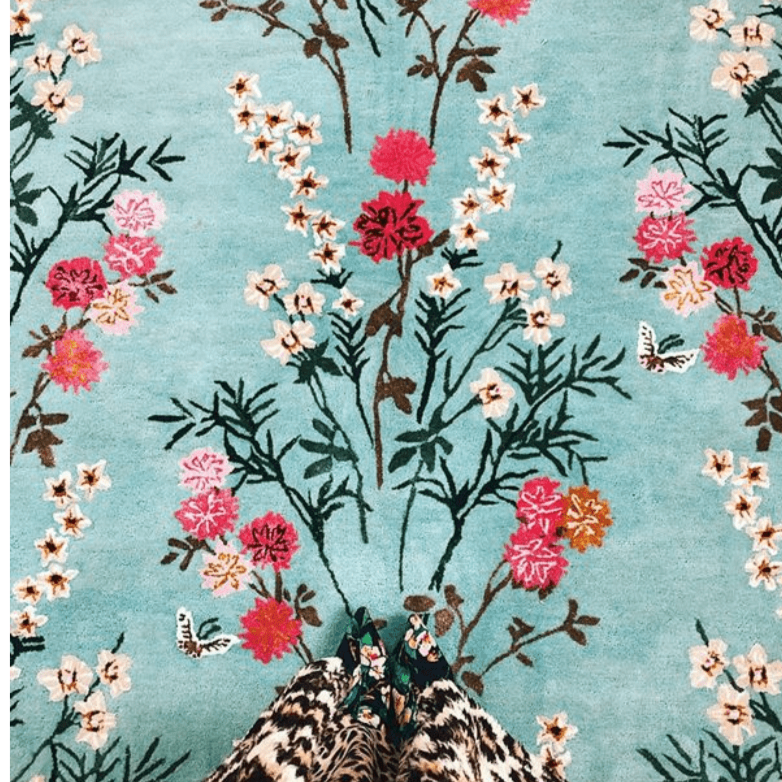 Wendy Morrison Rug Flowers of Virtue Opal Blue PRE ORDER – Little & Fox