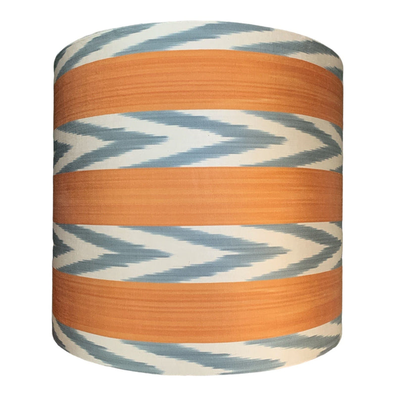Silk Orange Stripe 16" Drum Lampshade