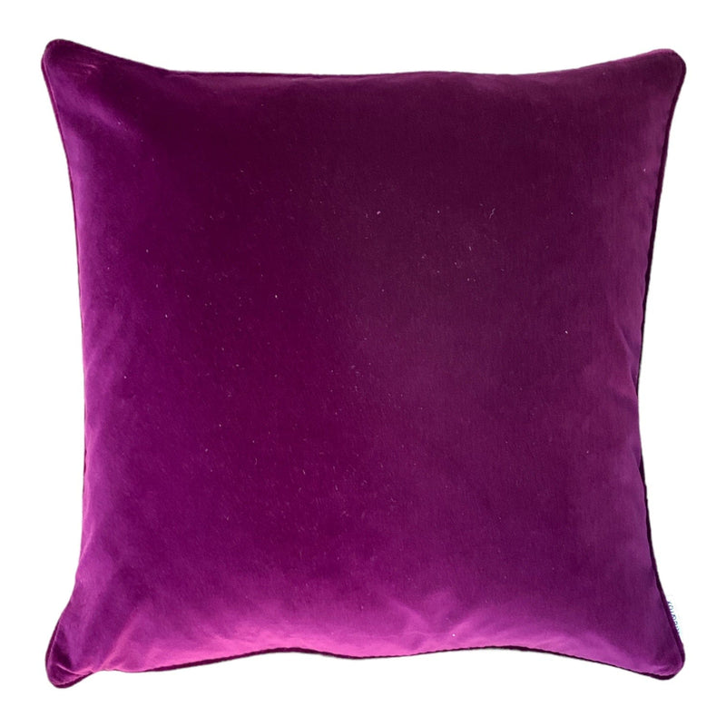 Violet Cotton Velvet 55x55cm Piped Cushion