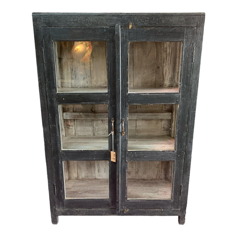 Original Black Wood & Glass Display Cabinet