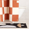 Canvas Checker Clay Shower Curtain