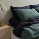 100% French Flax Linen Duvet Cover Set - Lagoon