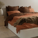 100% French Flax Linen Duvet Cover Set - Hazelnut