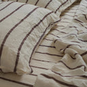 100% French Flax Linen Sheet Set - Cocoa Stripe