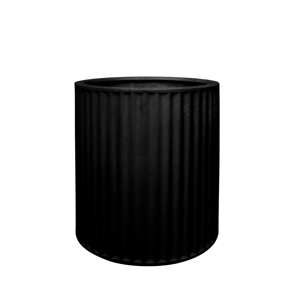 Piako Ribbed Cylinder Planter Small - Black PRE ORDER Little  Fox