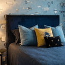 Custom Rectangle Headboard with Antique Nails