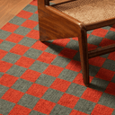 Checkerboard Orange & Pewter 1.8x2.5m Rug