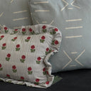 Claret Rose 60x35cm Ruffled Lumbar Cushion