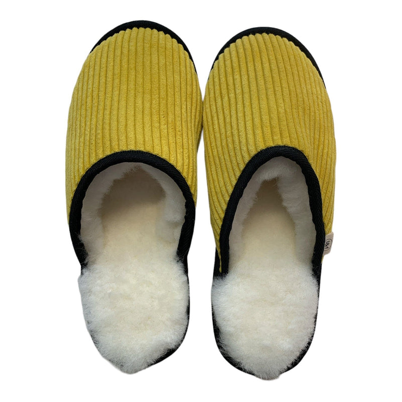 Darven Yellow Large White Slippers