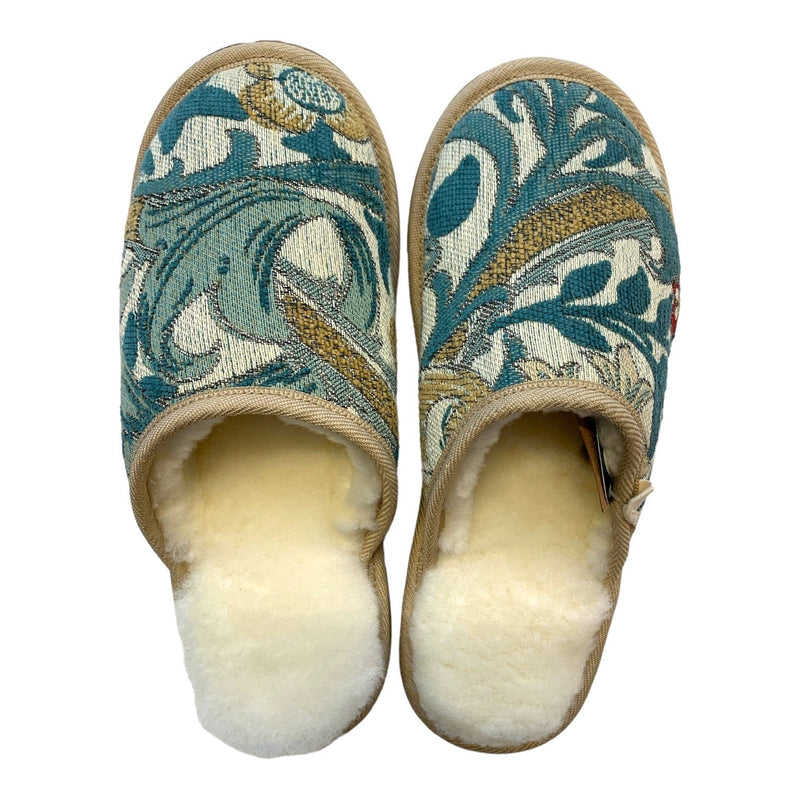 Green Jacquard Medium White Slippers Little & Fox