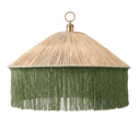 Green Fringed Pandan Pendant Lampshade