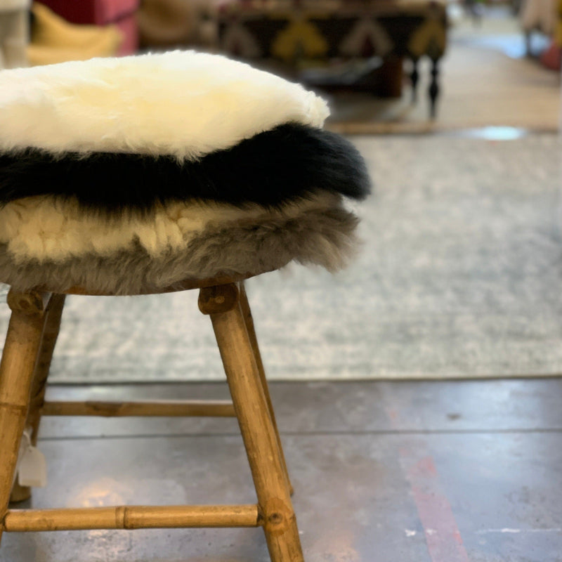 Sheepskin Stool Pad White