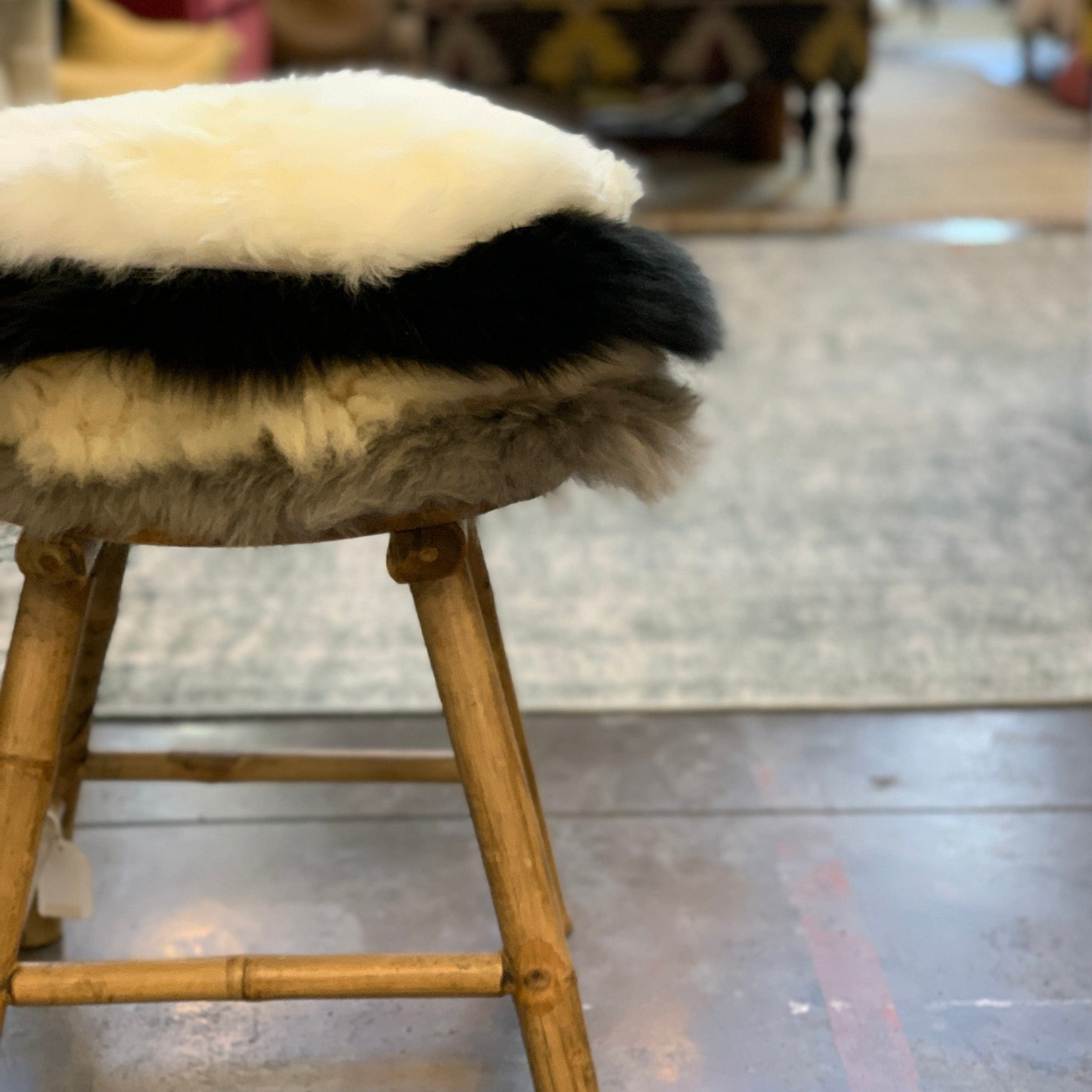 Sheepskin Stool Pad Sand