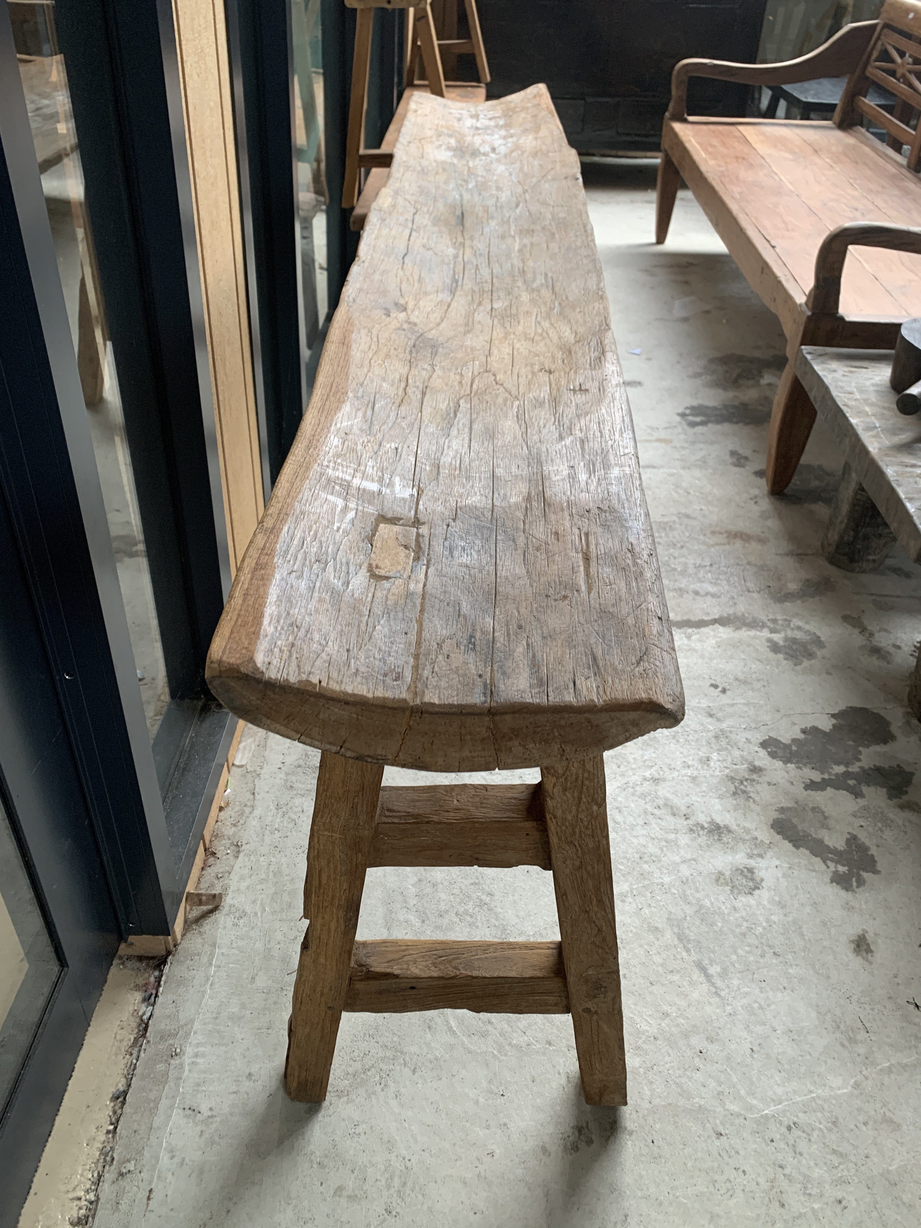 Trough Bench Teak Trough Rustic Bench – Little & Fox