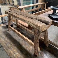 Teak Divot Rustic Bench