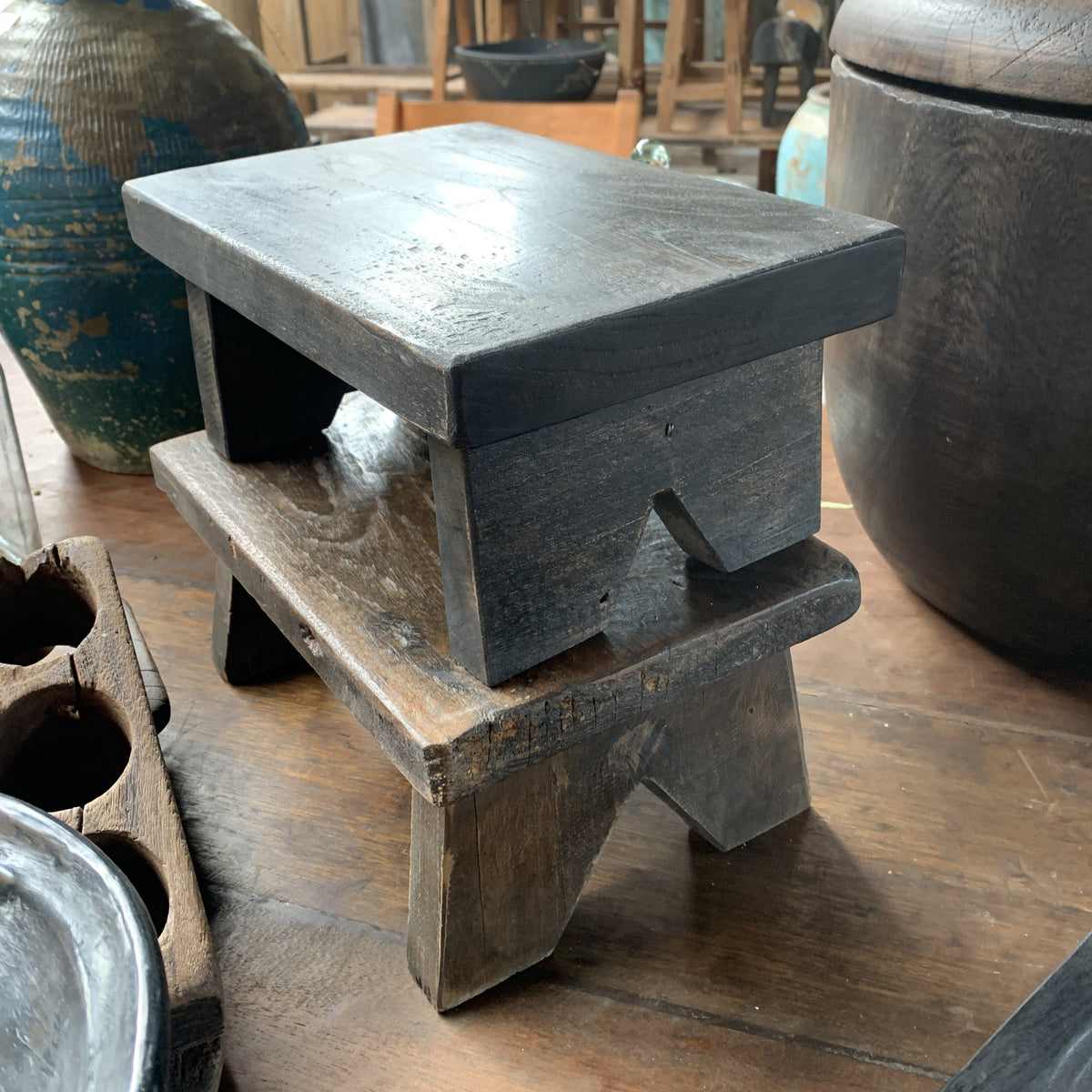 Mini Teak Leg Stool