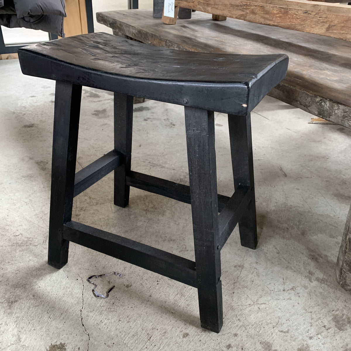 Black Curved Stool