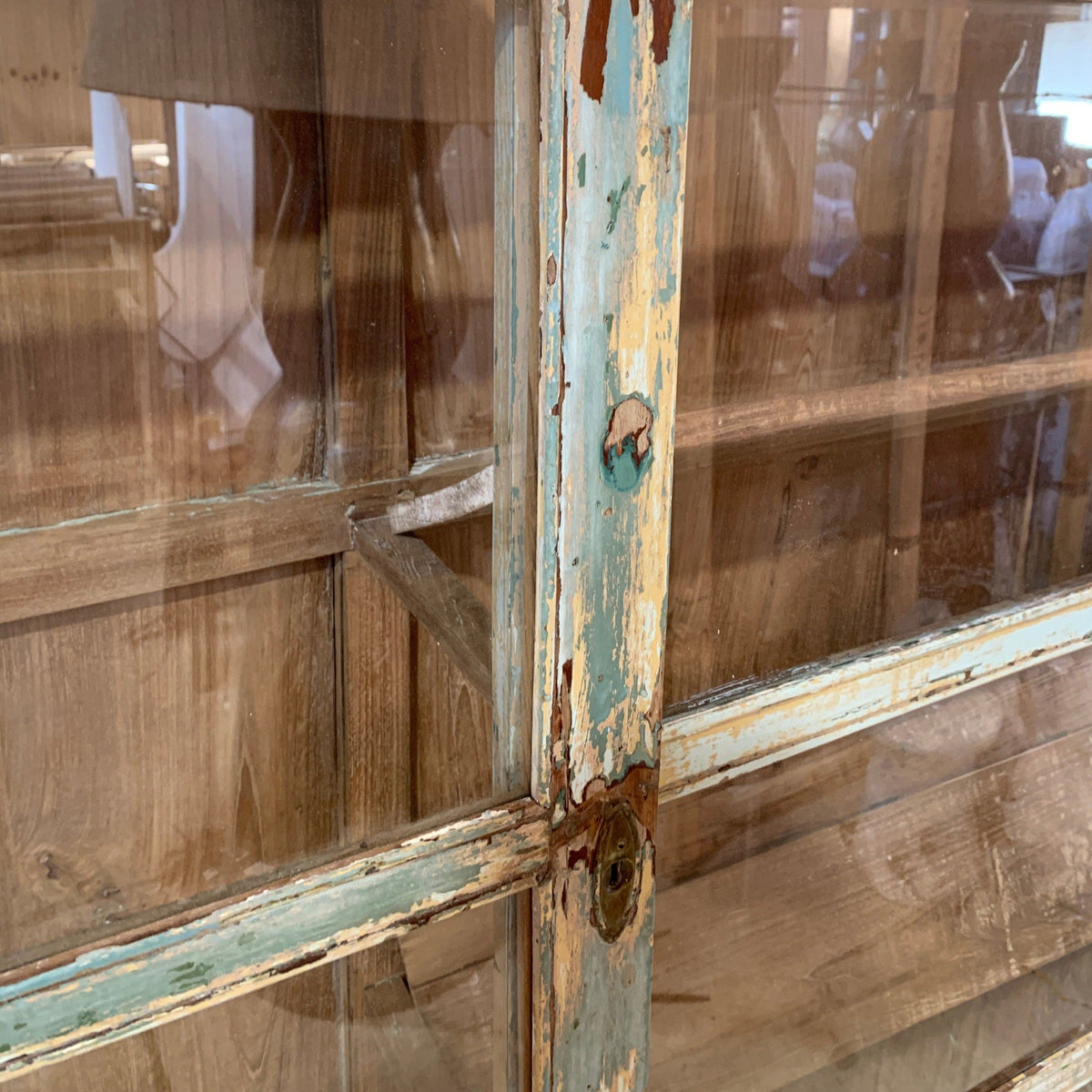 Teal Distressed Cabinet