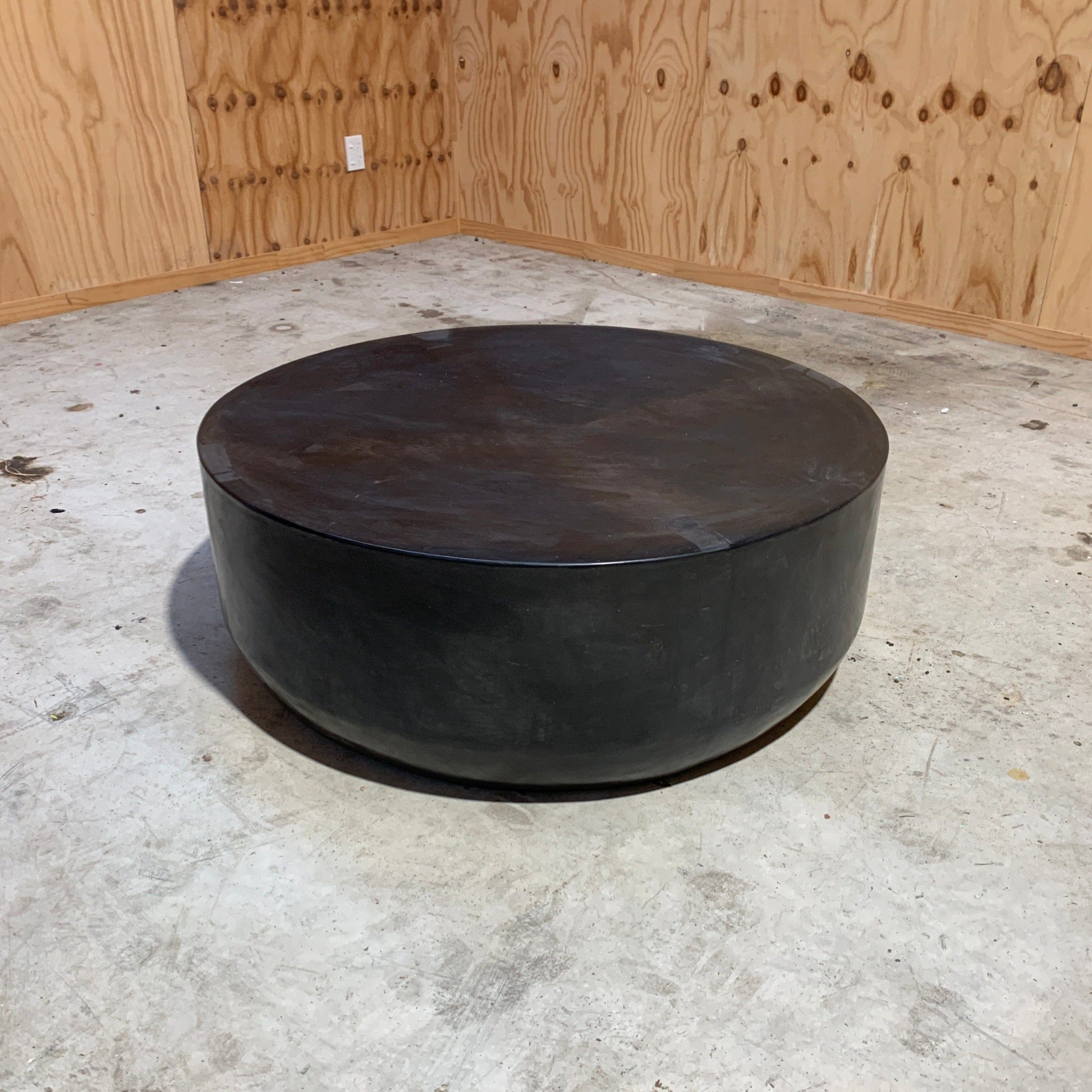 Round Black Concrete Coffee Table