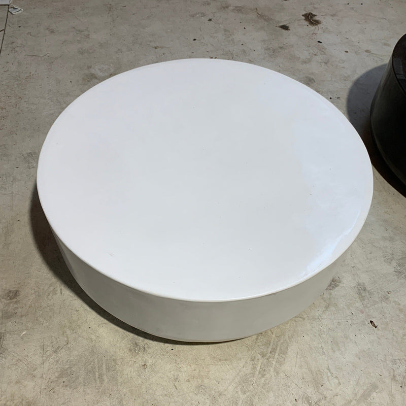 Round White Concrete Coffee Table