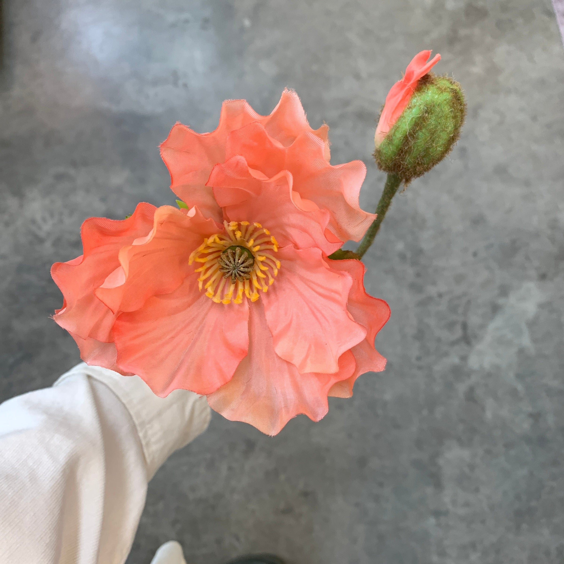 faux-peach-iceland-poppy-flower_Little-and-fox