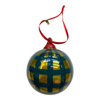 Gingham Bauble Navy and Gold