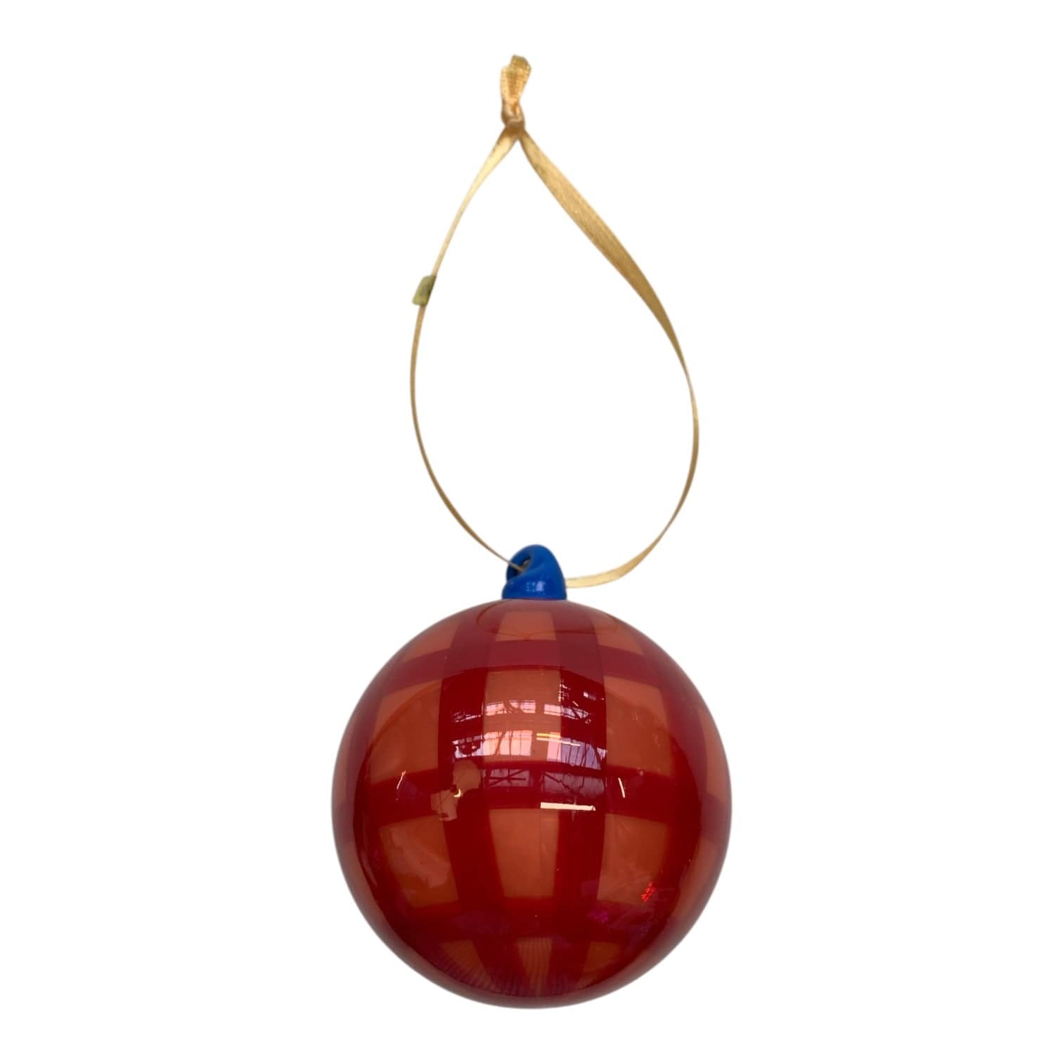 Gingham Bauble Peach and Red