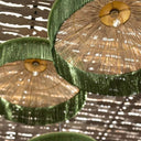 Green Fringed Pandan Pendant Lampshade