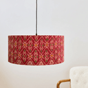 Crimson Ikat 20" Drum Lampshade