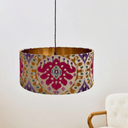 Embroidered Ikat 20" Drum Lampshade