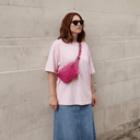 The Little & Fox Leather Bum Bag Fuschia