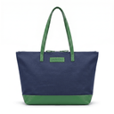 The Little & Fox Tote Indigo with Emerald leather