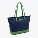 The Little & Fox Tote Indigo with Emerald leather