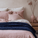 Pin Velvet Coverlet Navy Blue
