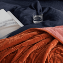 Pin Velvet Coverlet Orange