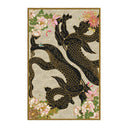 Dragon Florals Black & Gold Hand Tufted Rug PRE ORDER