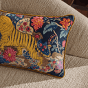 Wild Midnight Lion 60x35cm Piped Cushion