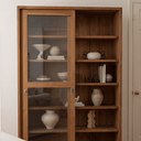 Five Shelf Teak Display Cabinet