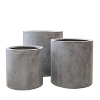 Mikonui Cylinder Planter Medium - Weathered Cement PRE ORDER